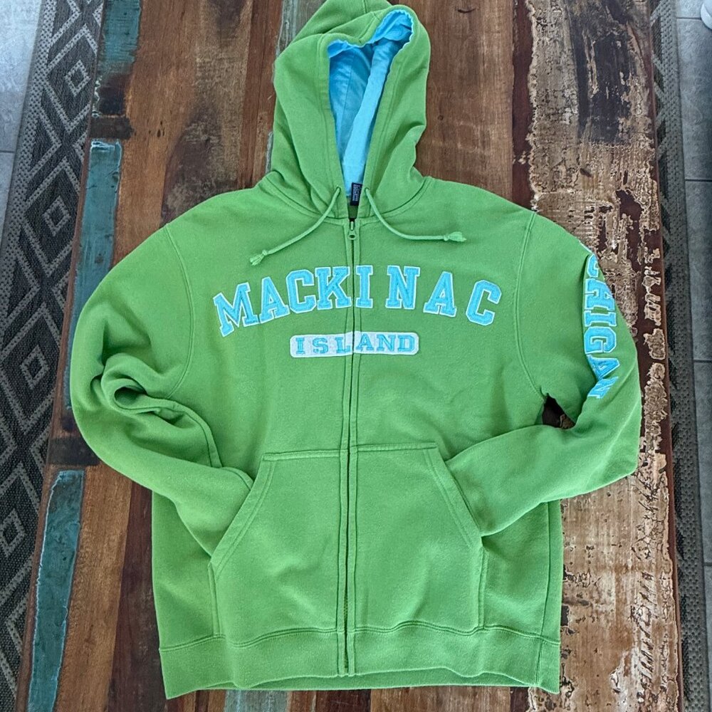 Mackinac‎ Island Michigan Zip Up Sweatshirt Size Large